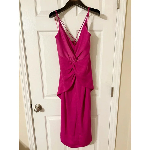 Cushnie Target pink twist front midi dress sz 10 - Picture 2 of 10